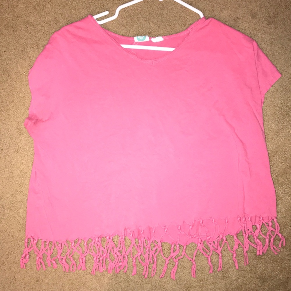Pink Roxy fringe top
